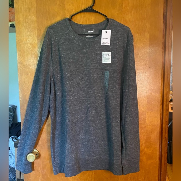 Sonoma Men's Charcoal Long Sleeve Tee - Picture 1 of 5
